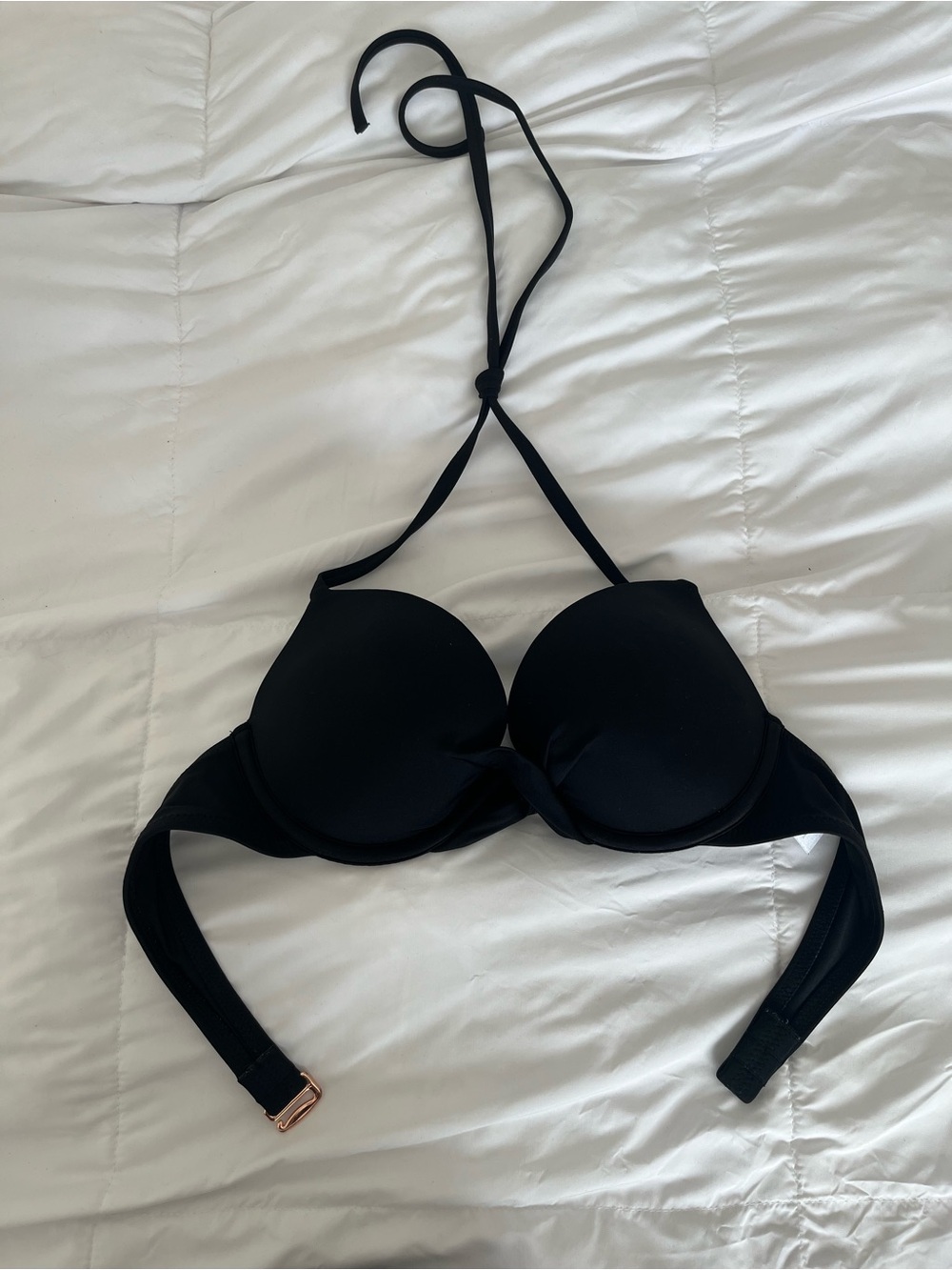 Shade & Shore Black Padded Halter Swim Top